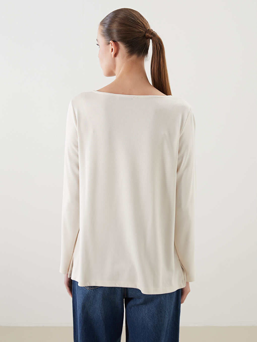 LCW ECO Slash Neck Women's T-Shirt -W5FD09Z8-SGG