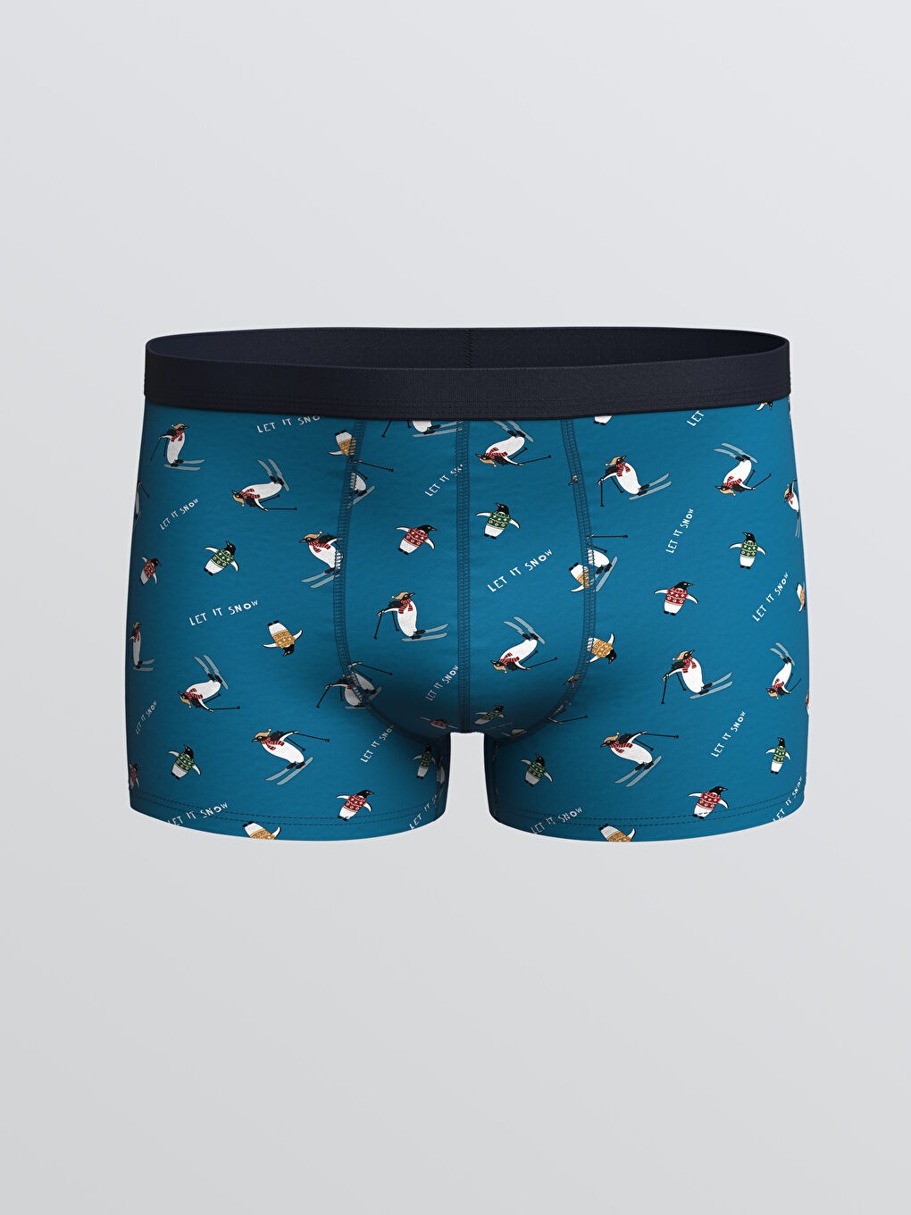 Стандартна кройка памучни еластични боксерки за мъже 3 опаковки-3