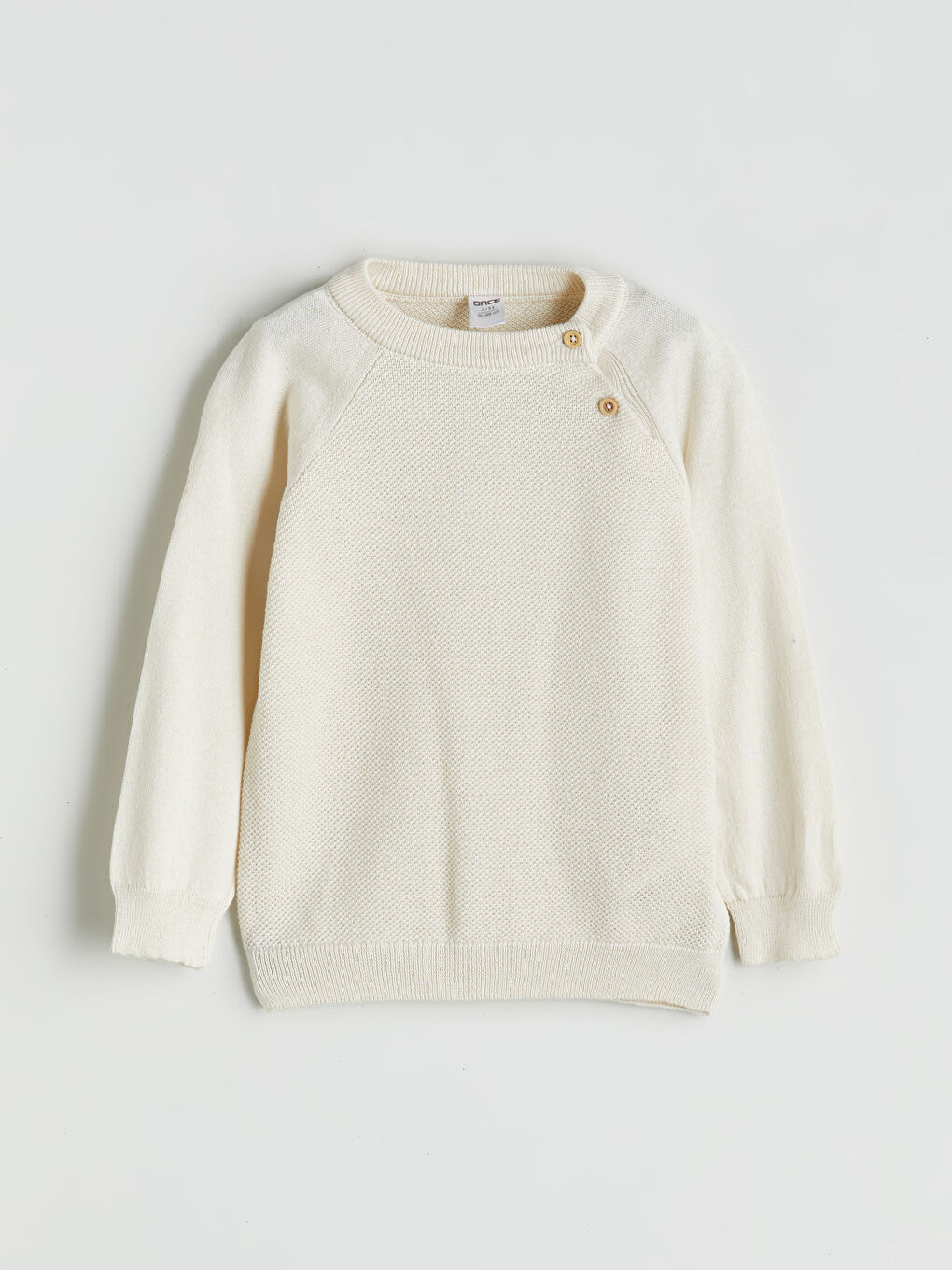 Bej Bisiklet Yaka Uzun Kollu Erkek Çocuk Triko Kazak