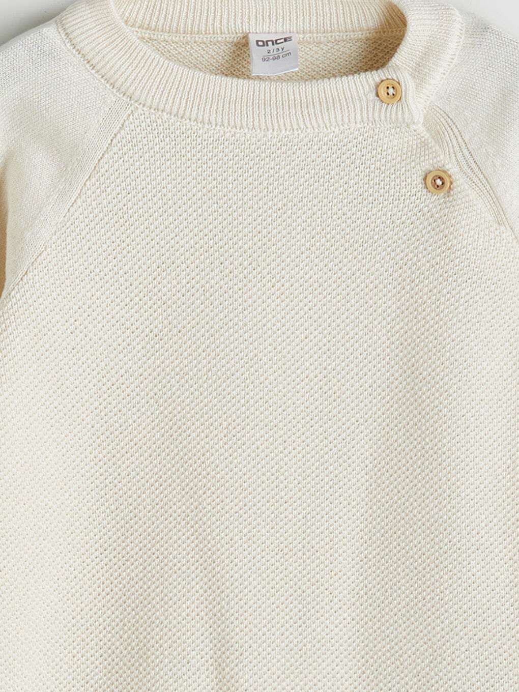 Bej Bisiklet Yaka Uzun Kollu Erkek Çocuk Triko Kazak-1