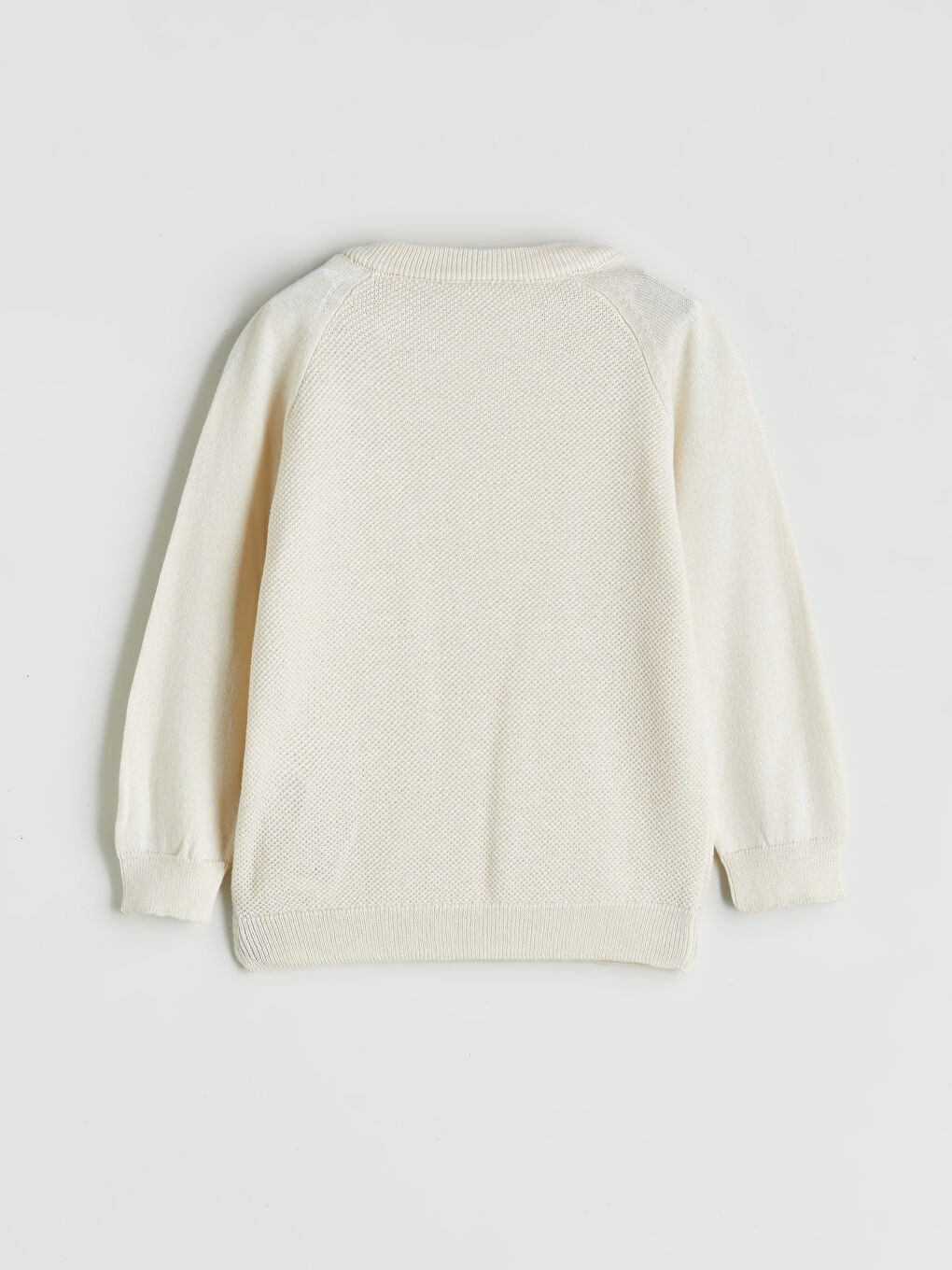 Bej Bisiklet Yaka Uzun Kollu Erkek Çocuk Triko Kazak-2