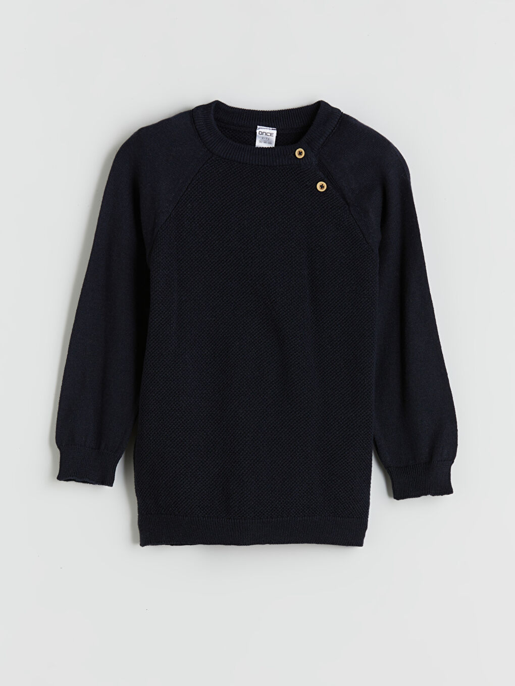 Lacivert Bisiklet Yaka Uzun Kollu Erkek Çocuk Triko Kazak