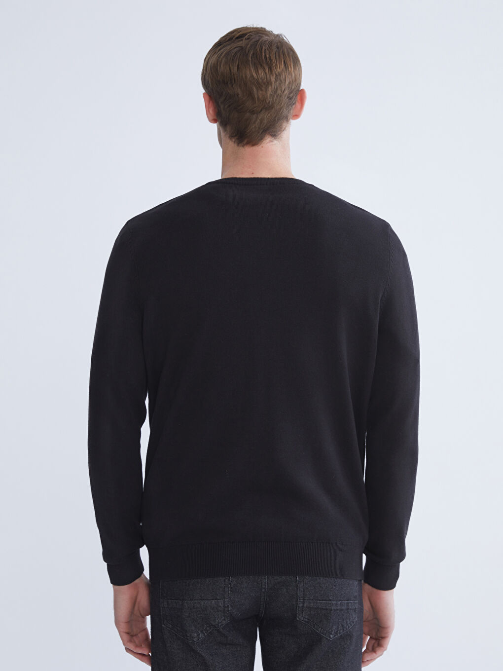 V Neck Long Sleeve Men's Knitwear Sweater-3