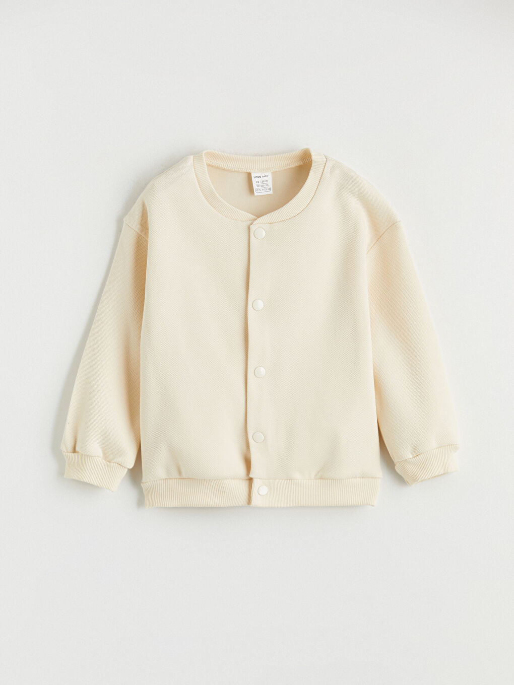 Bej Bisiklet Yaka Erkek Bebek Hırka