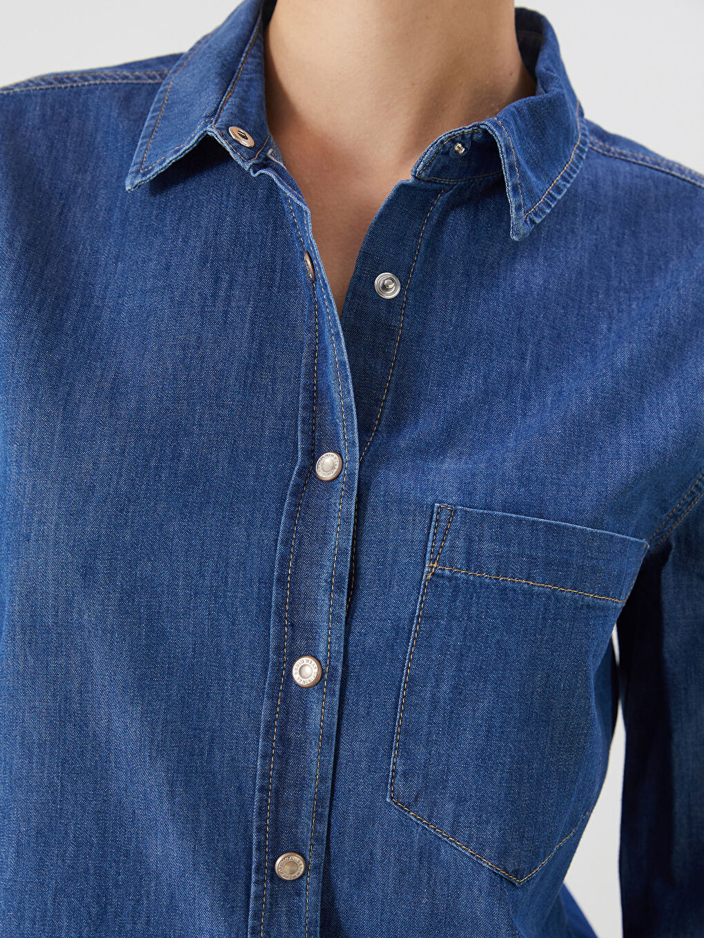 LCW ECO Regular Fit Women's Denim Shirt -W5FD62Z8-309