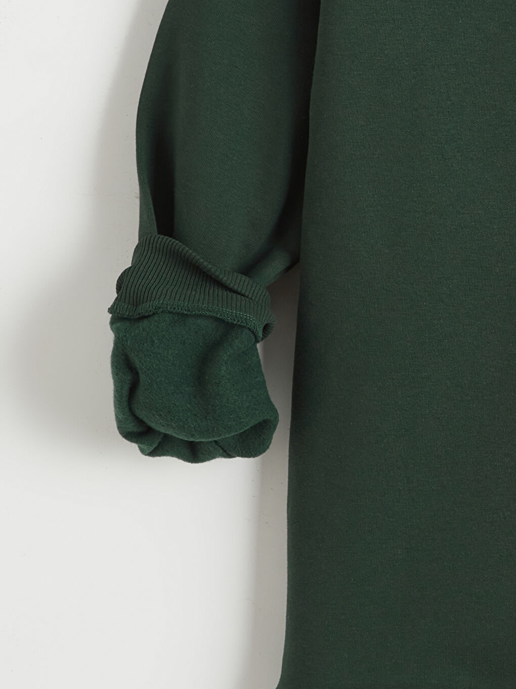 Yeşil Kapüşonlu Erkek Çocuk Kalın Sweatshirt-2