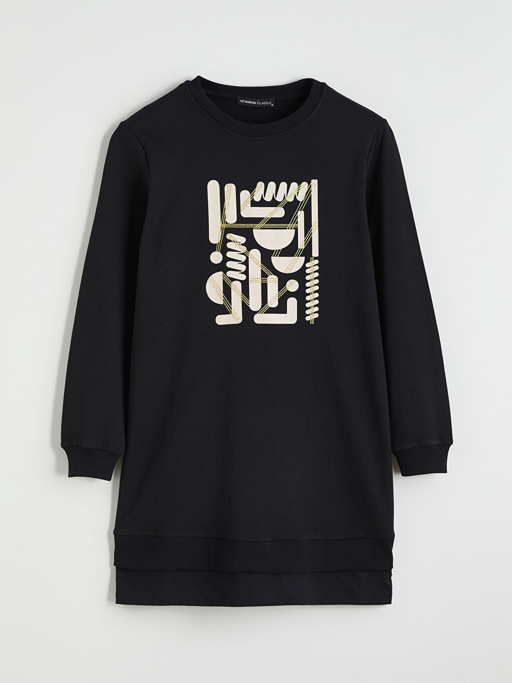 Crew Neck Printed Women's Sweatshirt Tunic-4