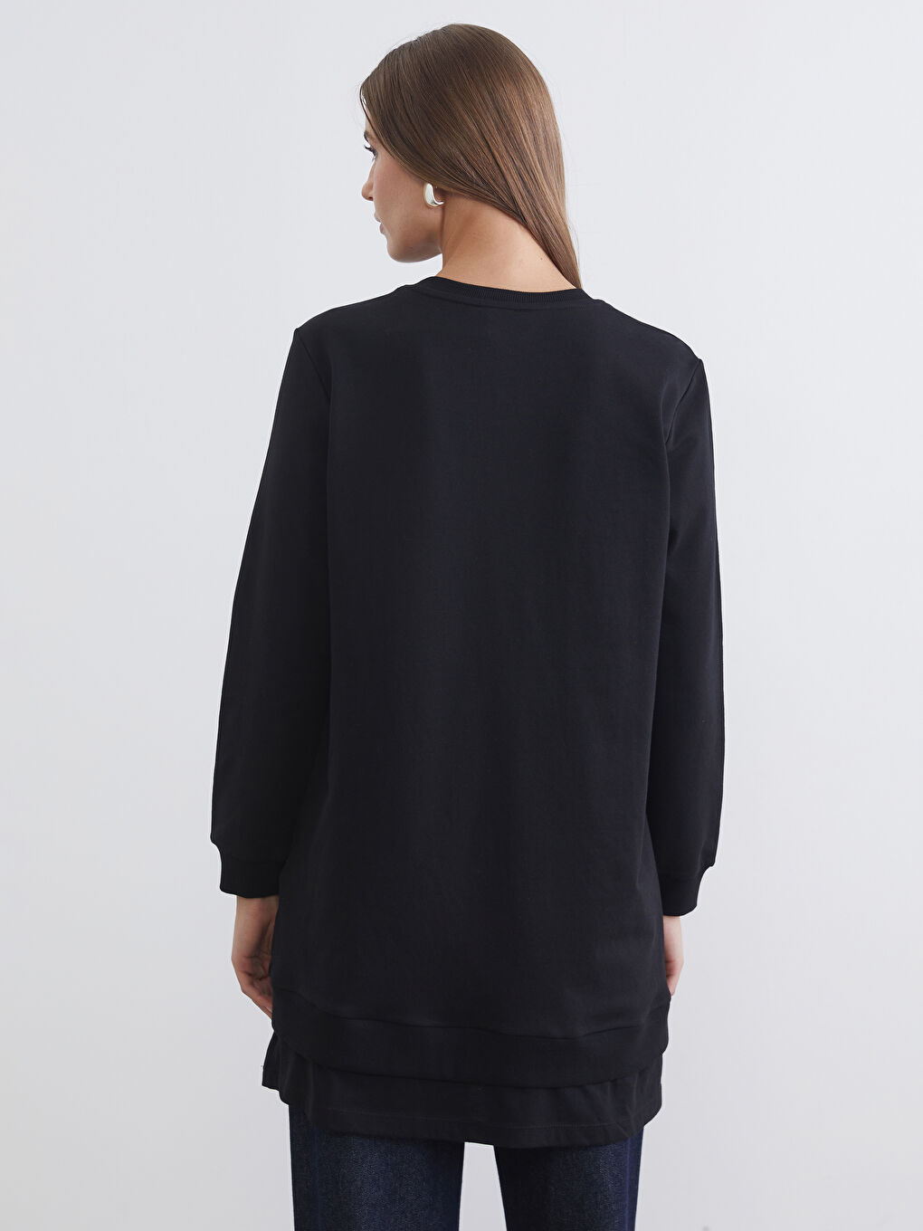 Crew Neck Printed Women's Sweatshirt Tunic-3