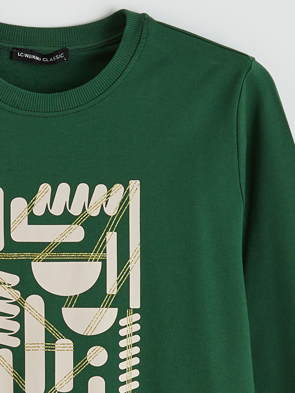 تونيك سويتشيرت مطبوع بياقة دائرية للسيدات-10