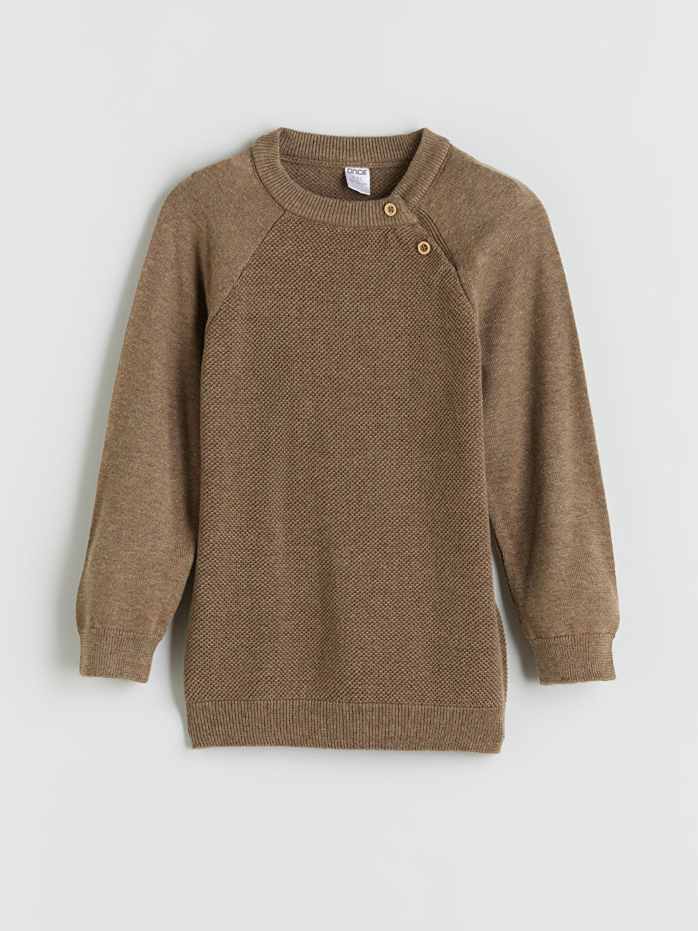 Bej Reglan Kollu Erkek Çocuk Triko Kazak