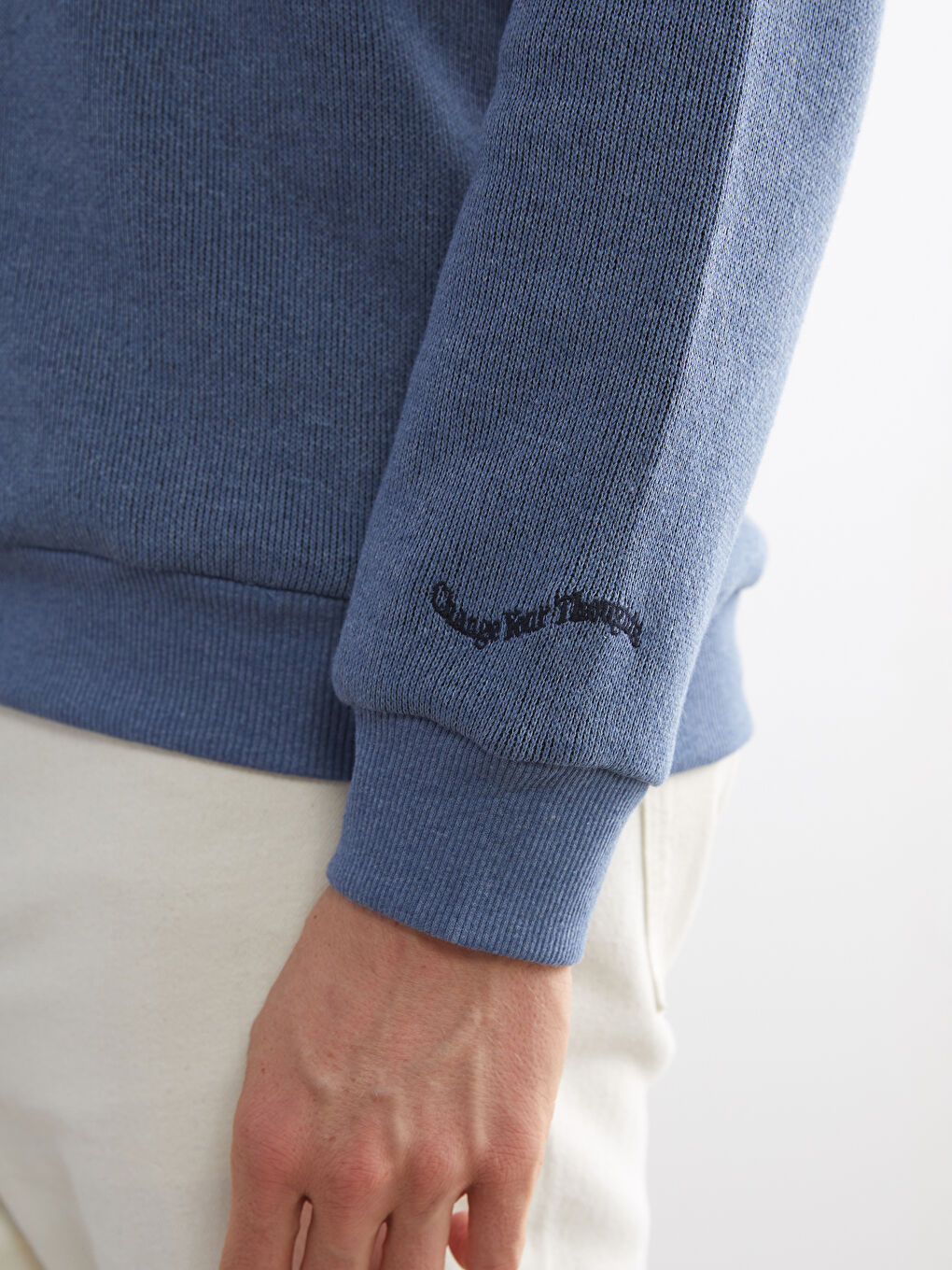 İndigo Bisiklet Yaka Erkek Triko Kazak-2