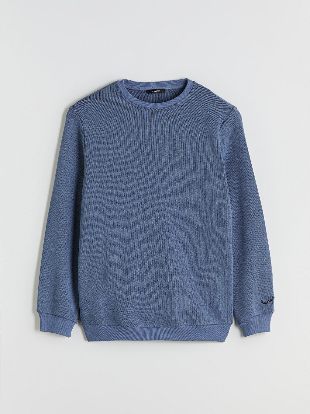 İndigo Bisiklet Yaka Erkek Triko Kazak-5