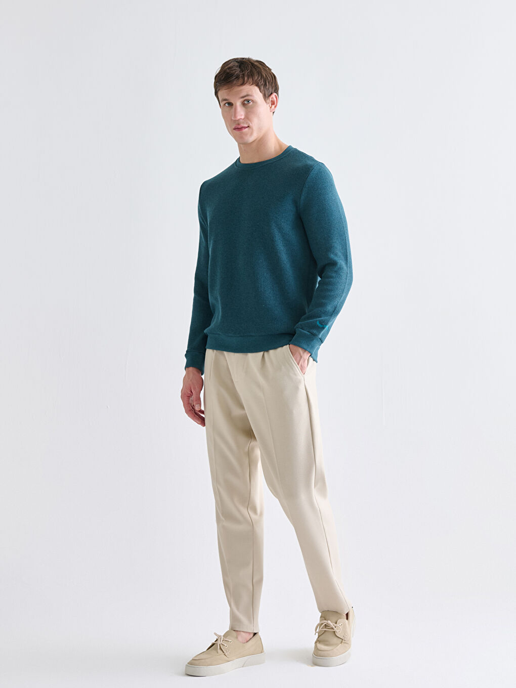 Mavi Bisiklet Yaka Erkek Triko Kazak-1