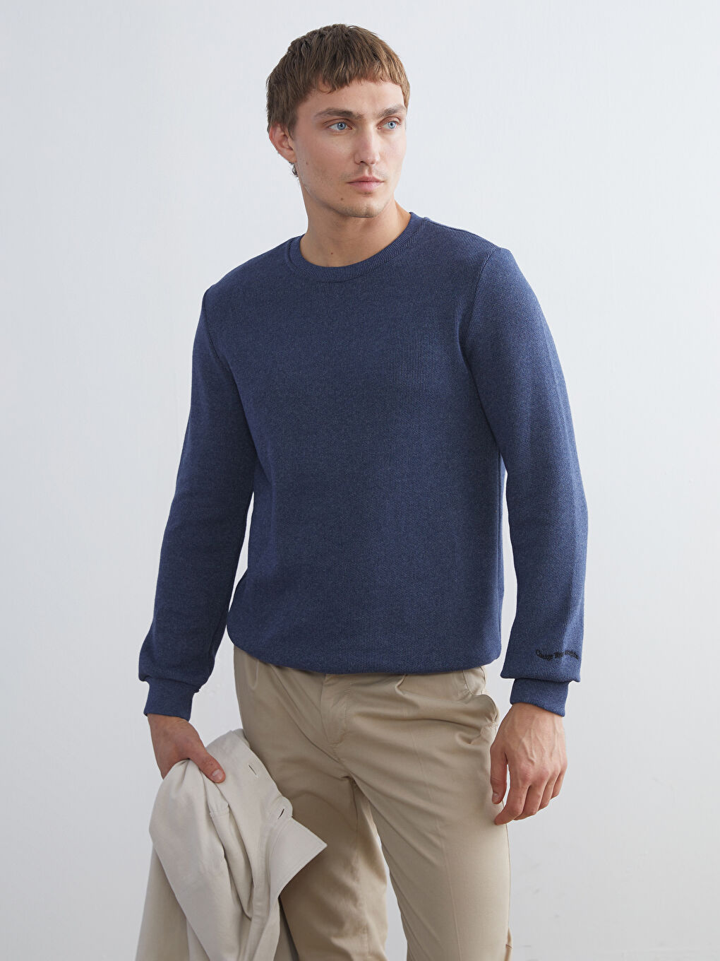 Petrol Bisiklet Yaka Erkek Triko Kazak