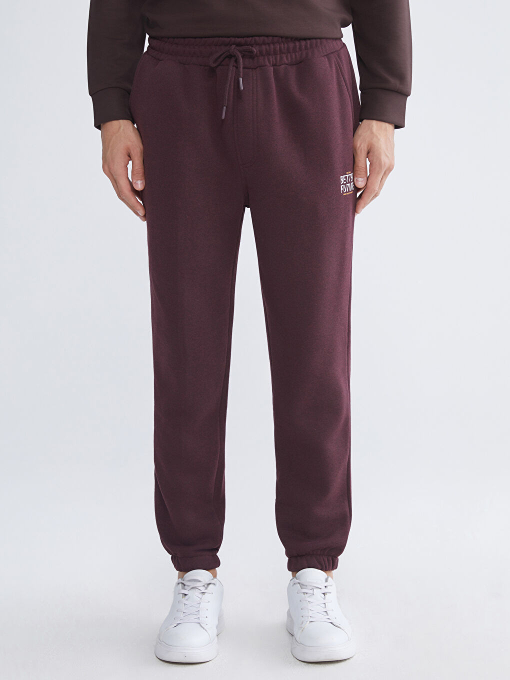 Bordo Standart Kalıp Erkek Jogger Eşofman Altı-1