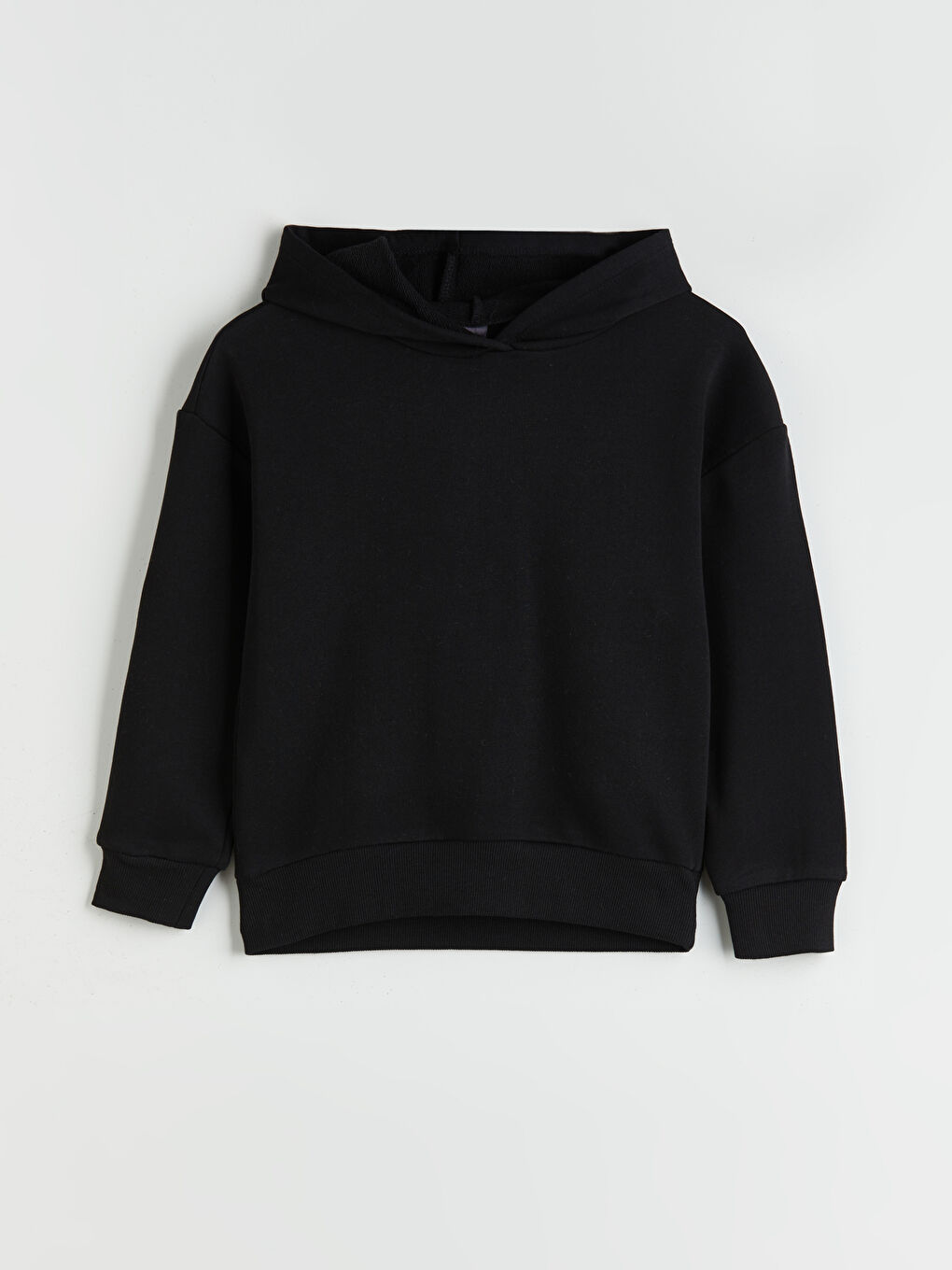 Siyah Kapüşonlu Basic Kız Çocuk Sweatshirt