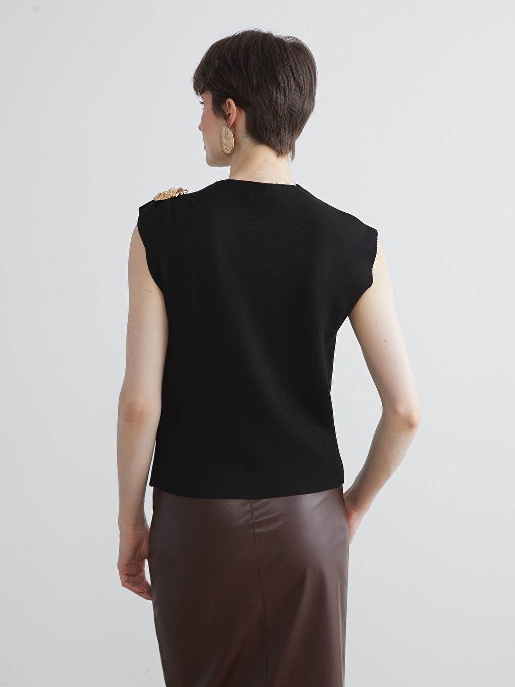LCW Vision Crew Neck Women's Knitwear Tank Top -W5FE26Z8-CVL