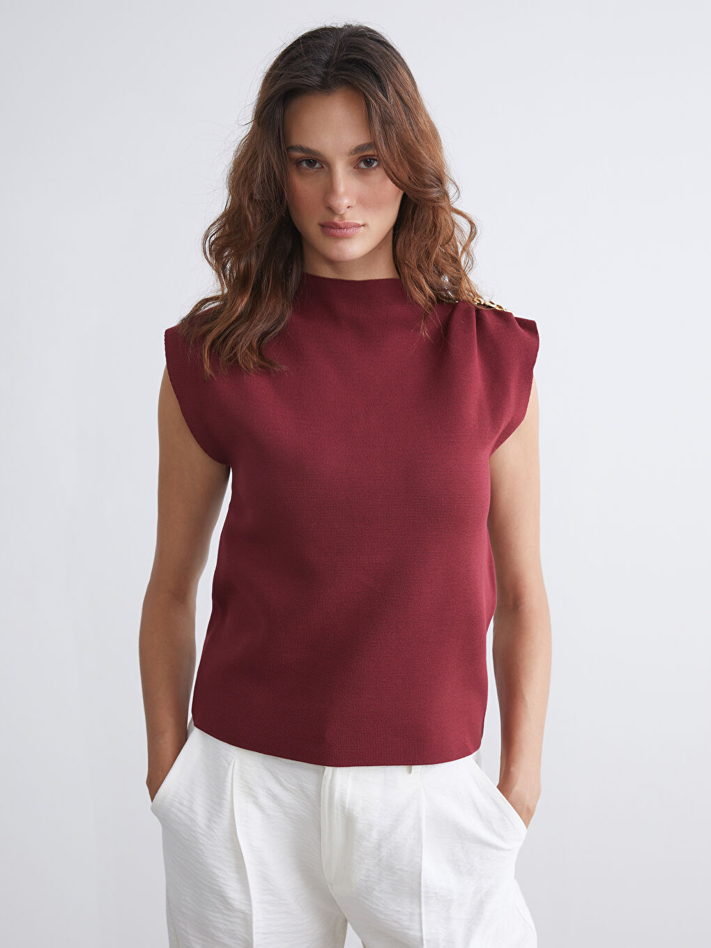 LCW Vision Crew Neck Women's Knitwear Tank Top -W5FE26Z8-CVV
