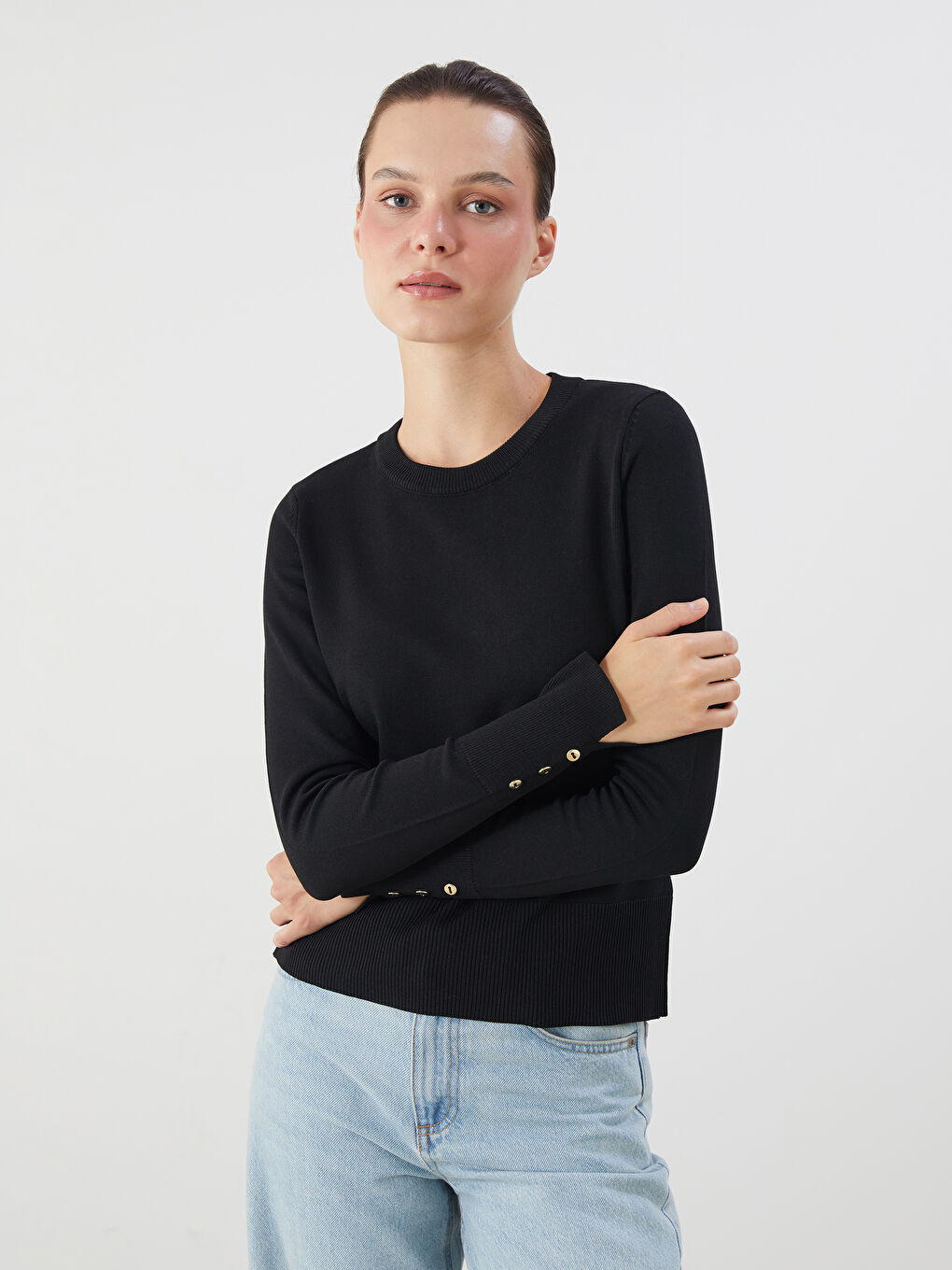 LCW Vision Crew Neck Women's Knitwear Sweater -W5FE27Z8-CVL
