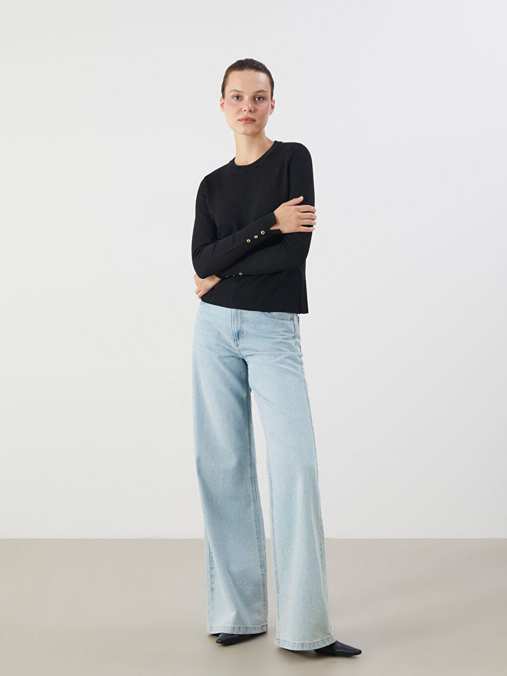 LCW Vision Crew Neck Women's Knitwear Sweater -W5FE27Z8-CVL