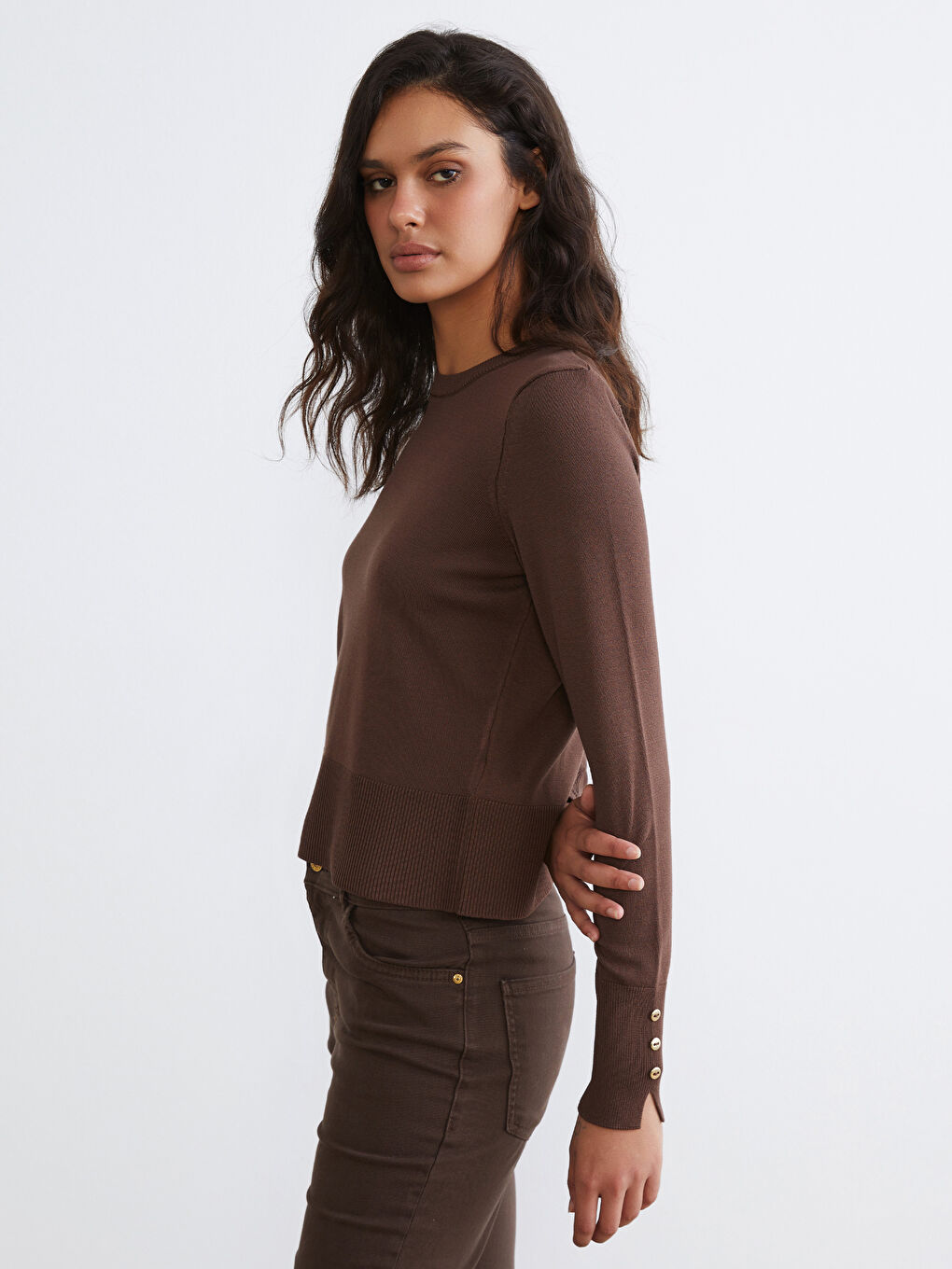 Crew Neck Women's Knitwear Sweater