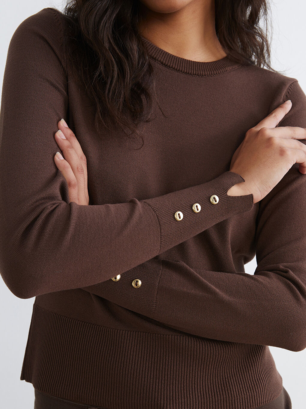 Crew Neck Women's Knitwear Sweater-2