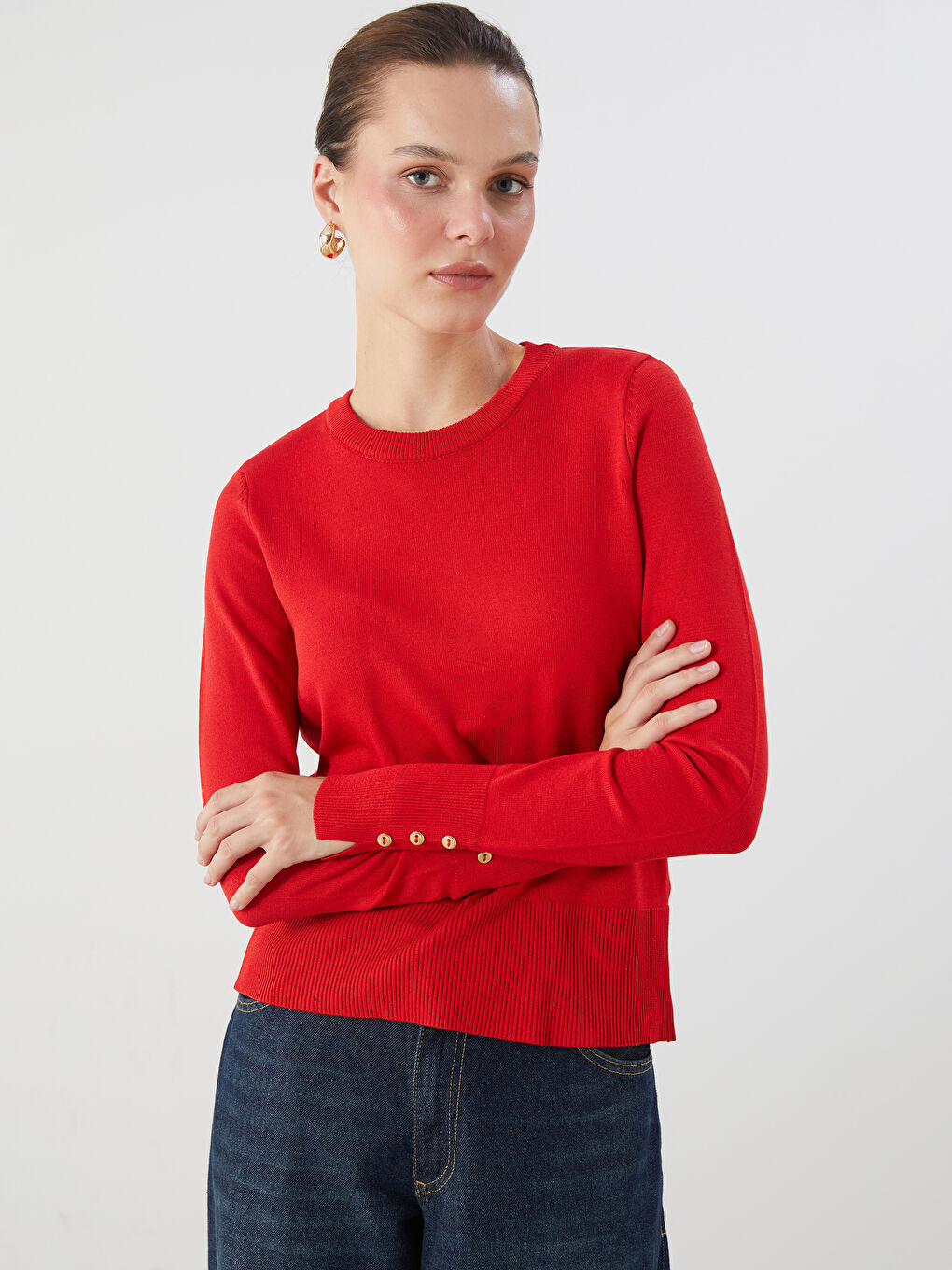 LCW Vision Crew Neck Women's Knitwear Sweater -W5FE27Z8-HJQ