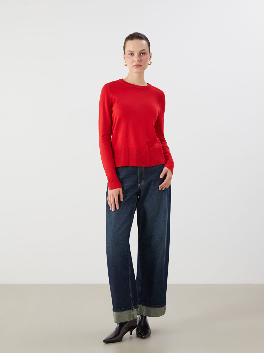 LCW Vision Crew Neck Women's Knitwear Sweater -W5FE27Z8-HJQ