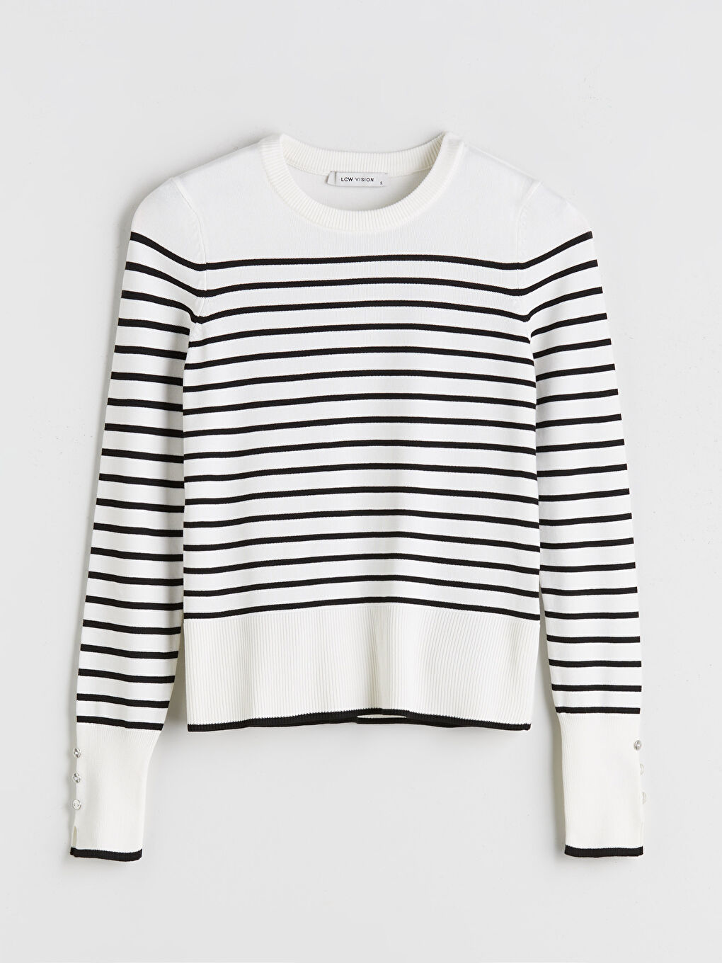 LCW Vision Crew Neck Striped Women's Knitwear Sweater -W5FE27Z8-LEG