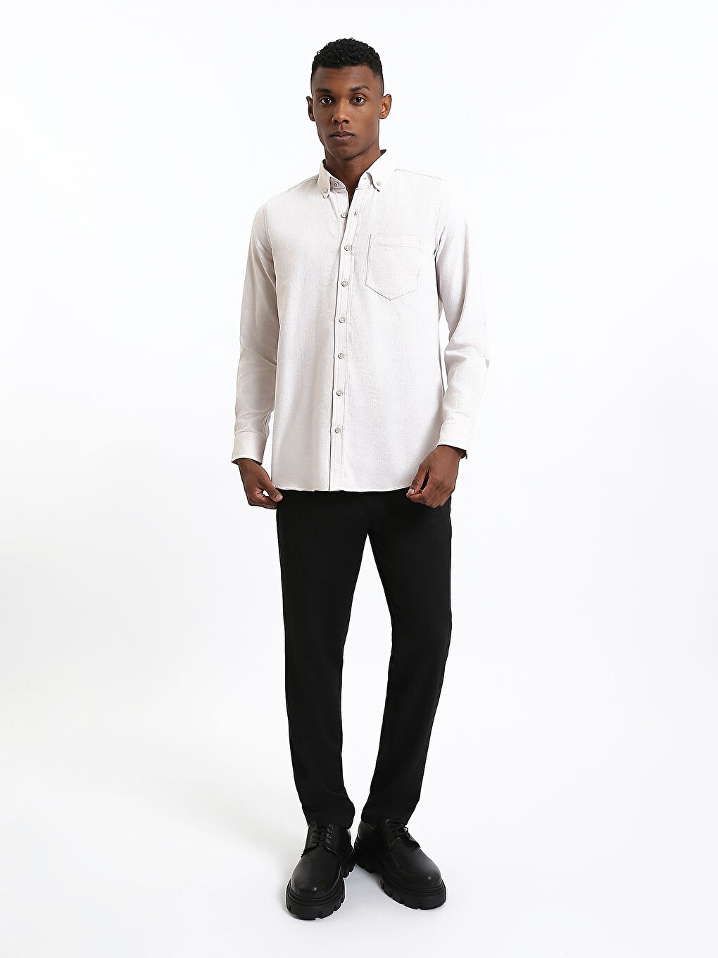 Regular Fit Dobby Fabric Men's Shirt-1