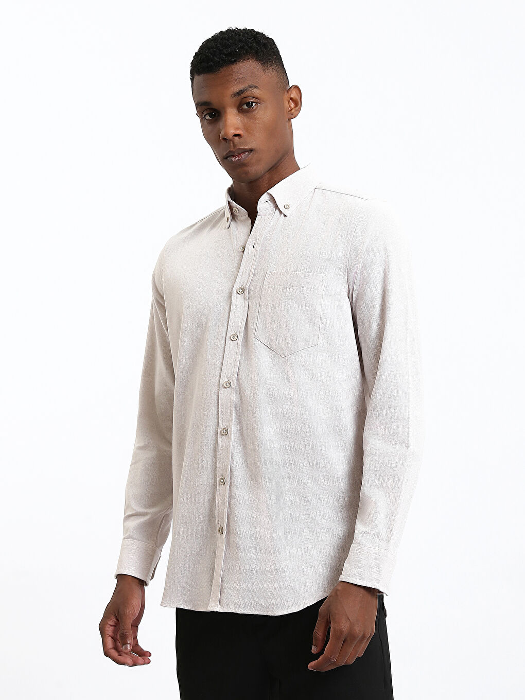 Regular Fit Dobby Fabric Men's Shirt-3