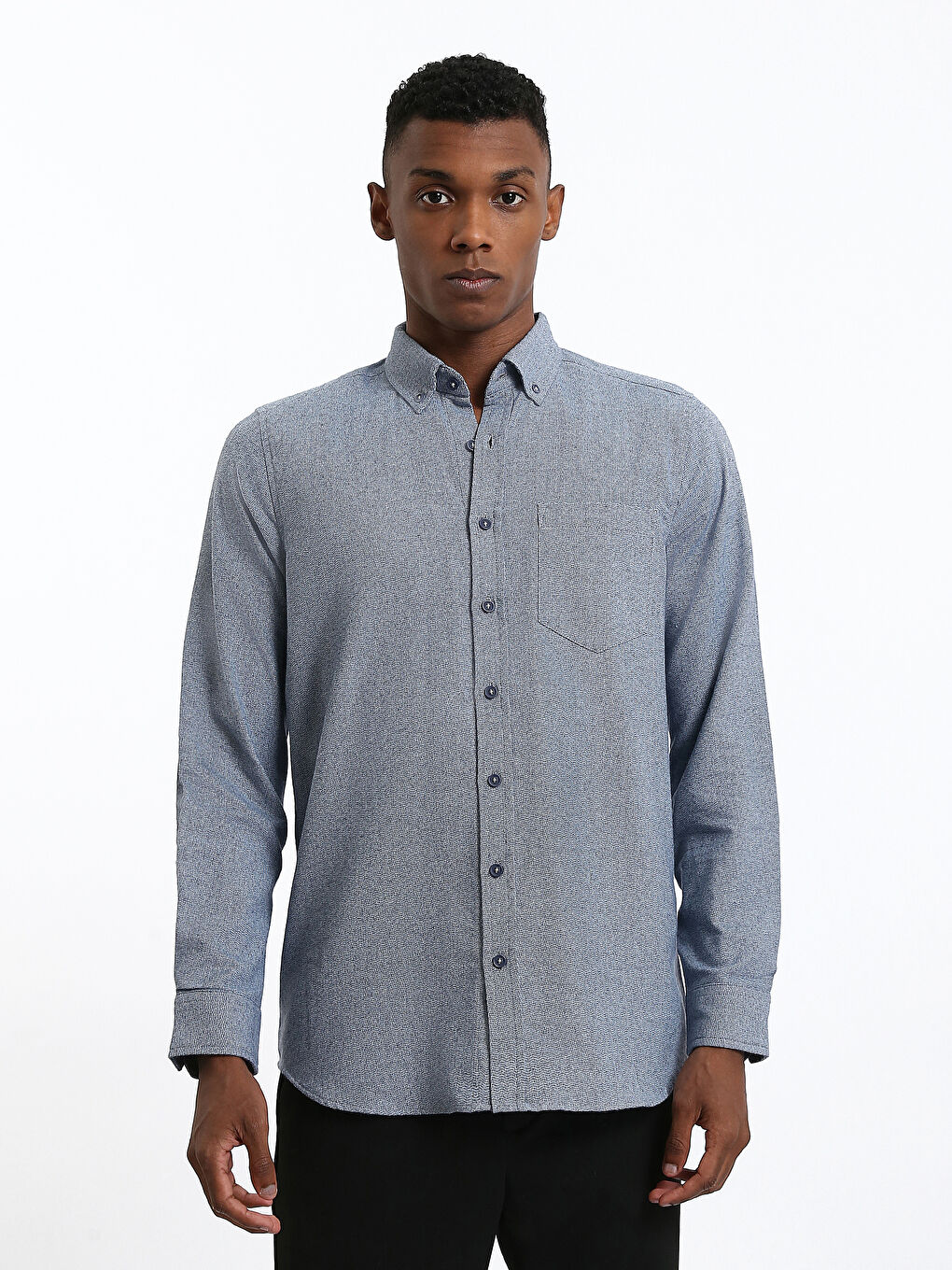 Regular Fit Dobby Fabric Men's Shirt