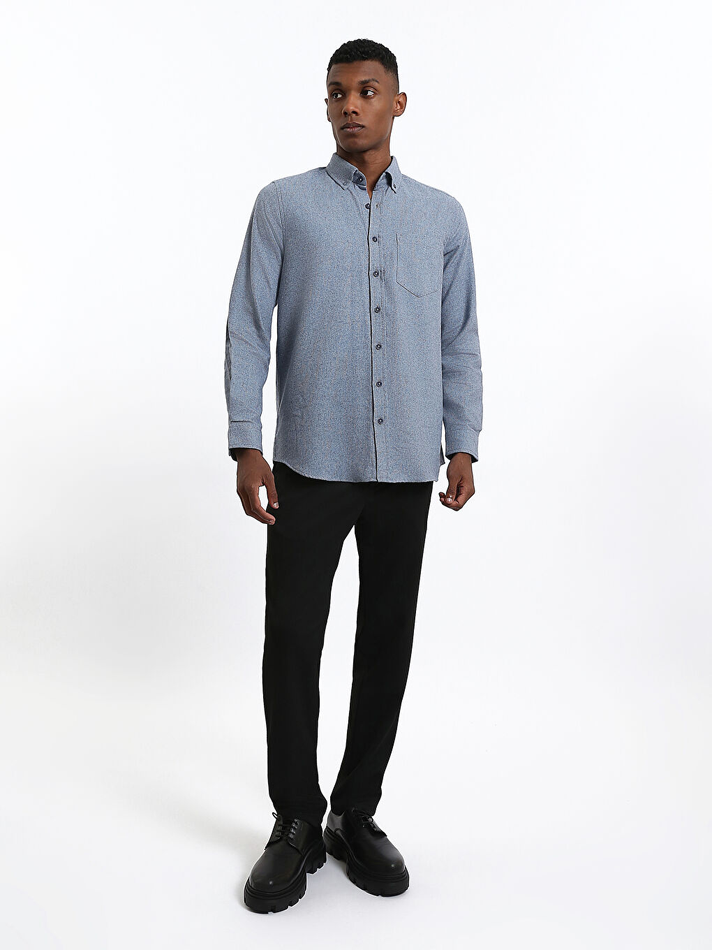 Regular Fit Dobby Fabric Men's Shirt-1