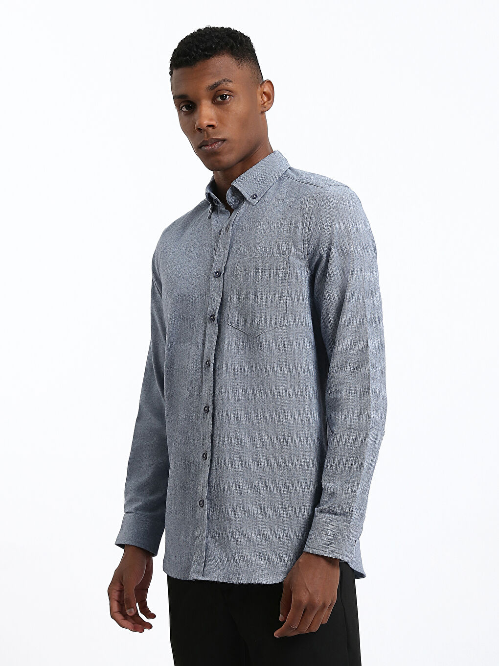 Regular Fit Dobby Fabric Men's Shirt-3
