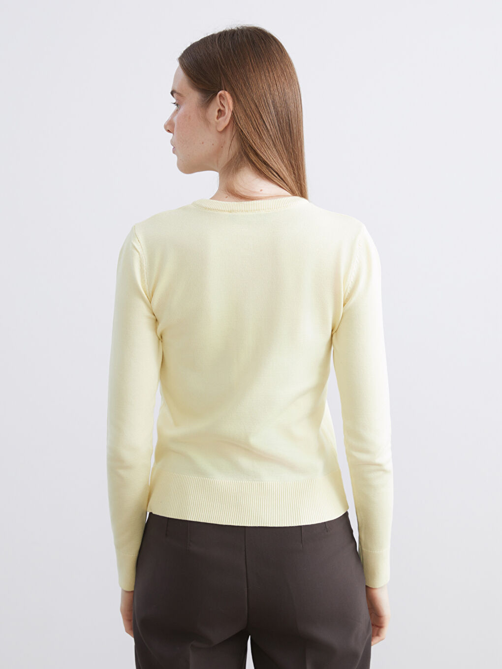 Crew Neck Women's Knitwear Cardigan-3