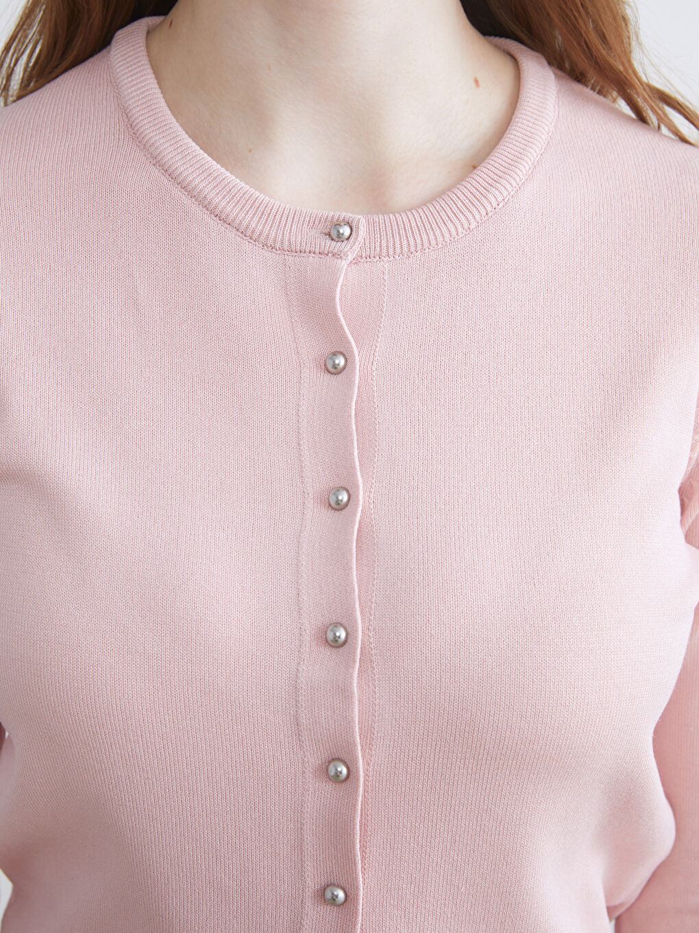 LCW Vision Crew Neck Women's Knitwear Cardigan -W5FE39Z8-JPW