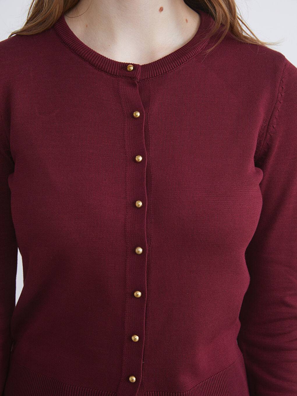 LCW Vision Crew Neck Women's Knitwear Cardigan -W5FE39Z8-R3J