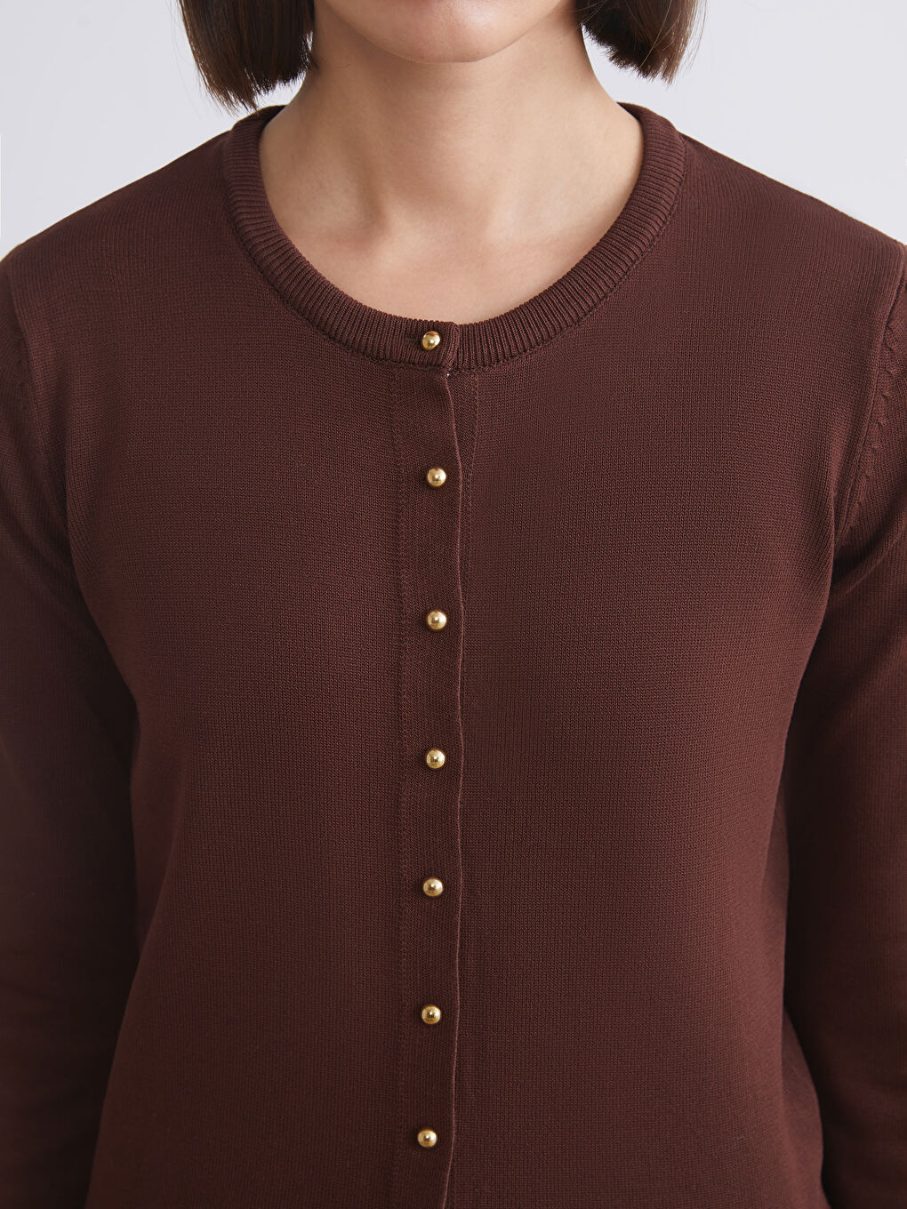 LCW Vision Crew Neck Women's Knitwear Cardigan -W5FE39Z8-HCJ