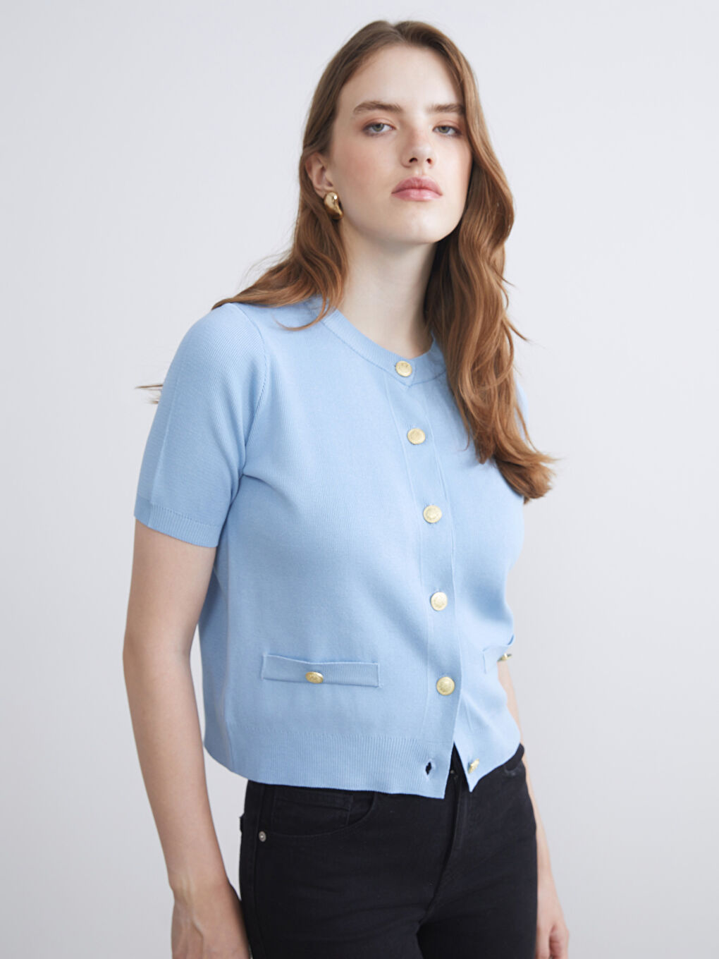 Mavi Bisiklet Yaka Kadın Triko Hırka