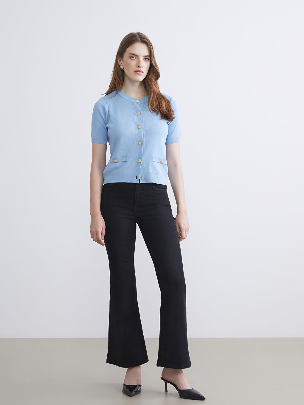 Mavi Bisiklet Yaka Kadın Triko Hırka-1