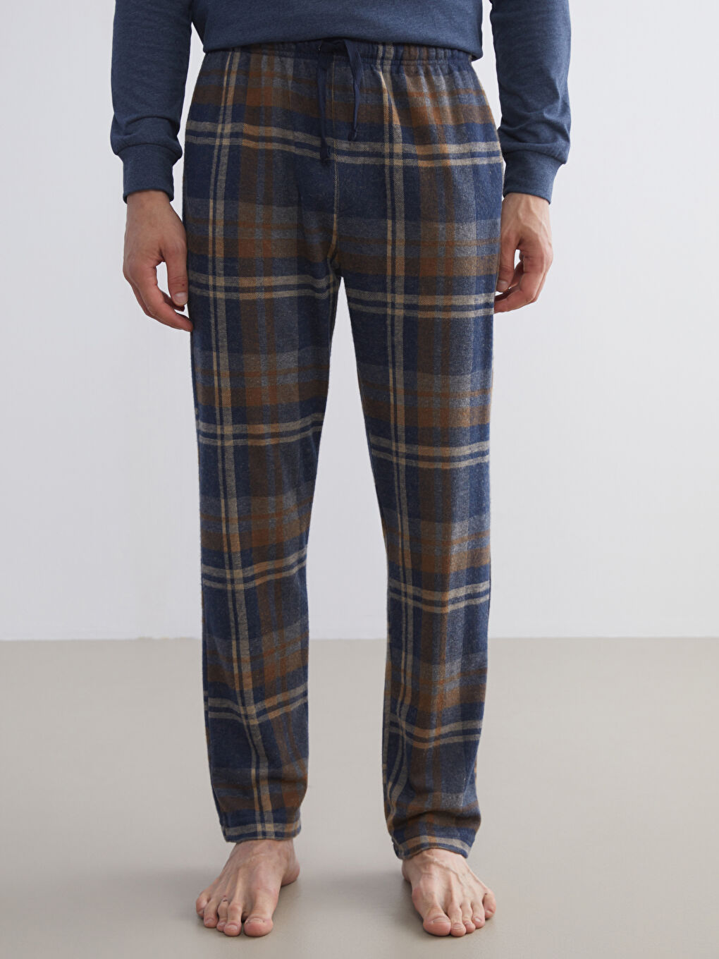 Kahverengi Standart Kalıp Erkek Pijama Alt-1