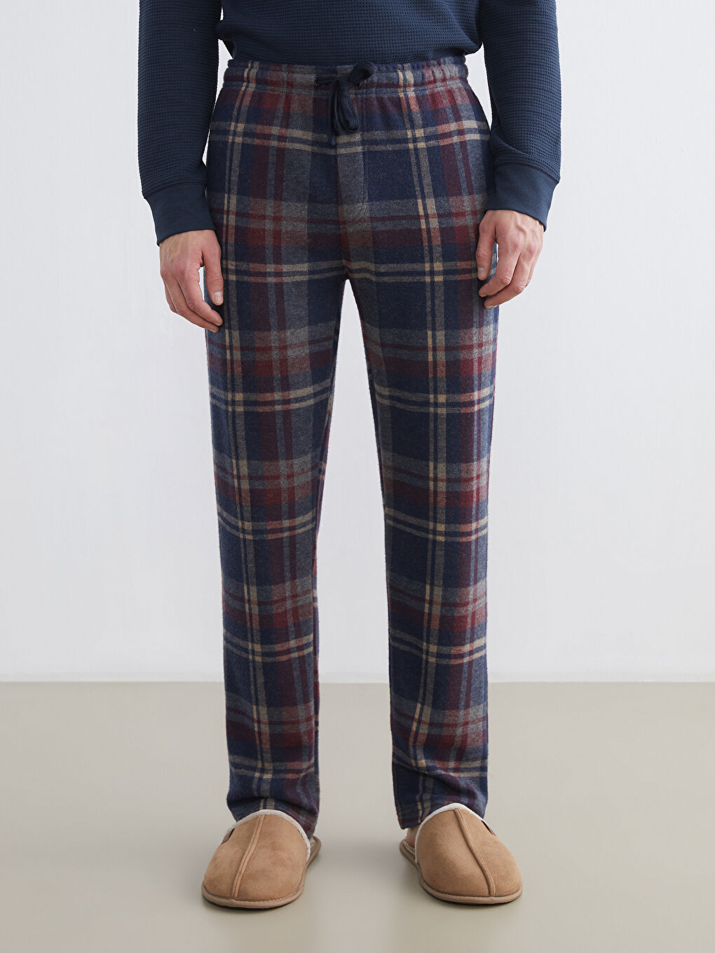 Bordo Standart Kalıp Erkek Pijama Alt-1