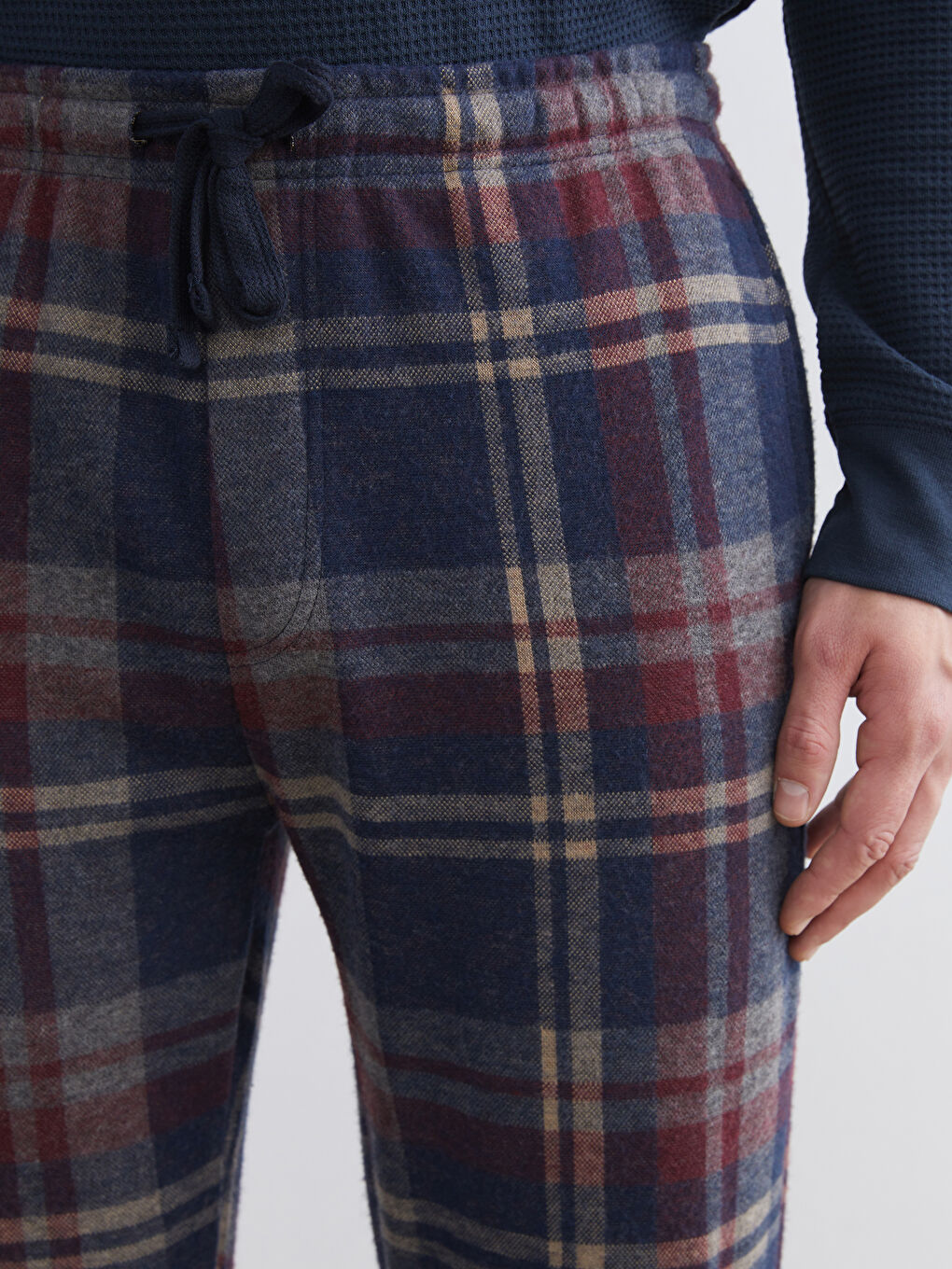 Bordo Standart Kalıp Erkek Pijama Alt-2