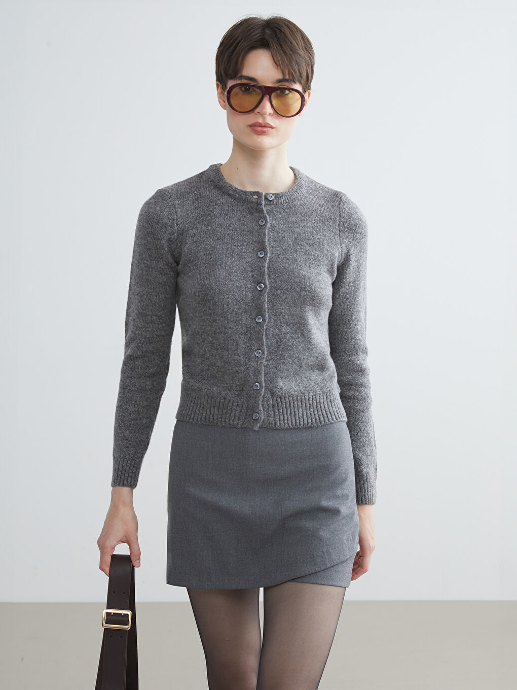 LCW Vision Crew Neck Women's Knitwear Cardigan -W5FE48Z8-D2X