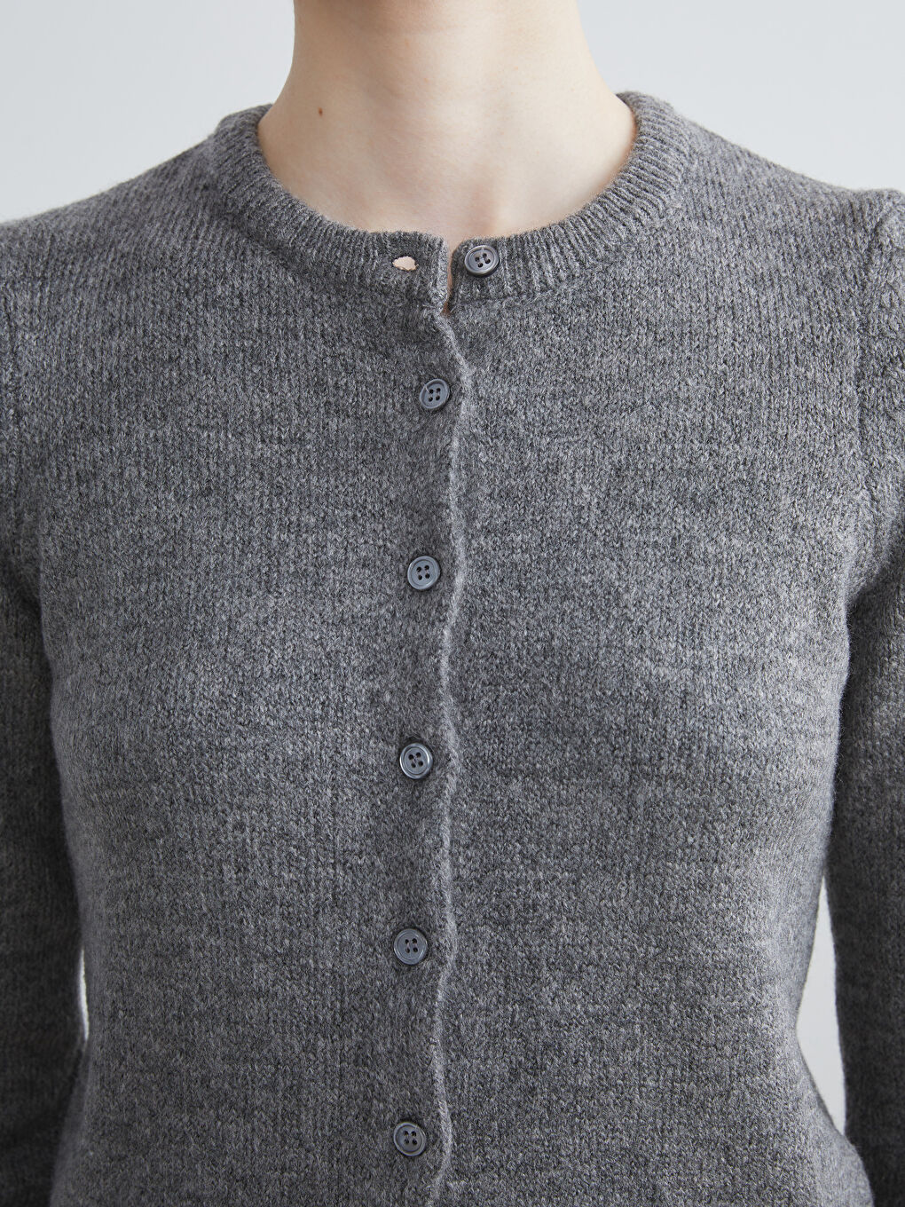 LCW Vision Crew Neck Women's Knitwear Cardigan -W5FE48Z8-D2X