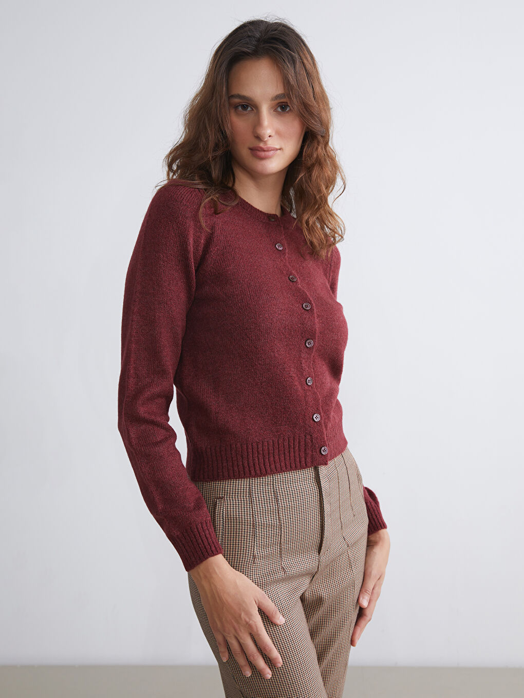 LCW Vision Crew Neck Women's Knitwear Cardigan -W5FE48Z8-R3J