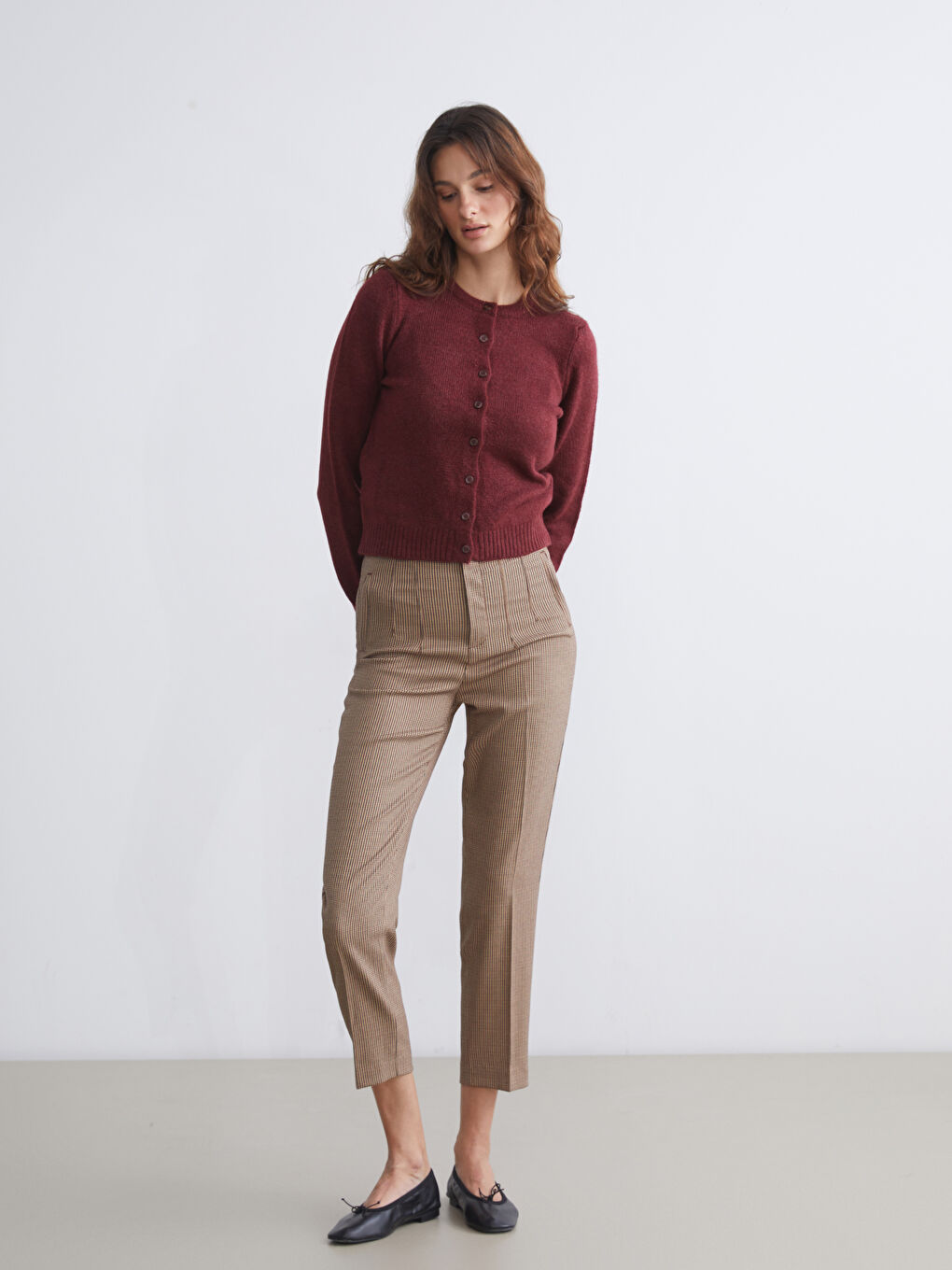 LCW Vision Crew Neck Women's Knitwear Cardigan -W5FE48Z8-R3J