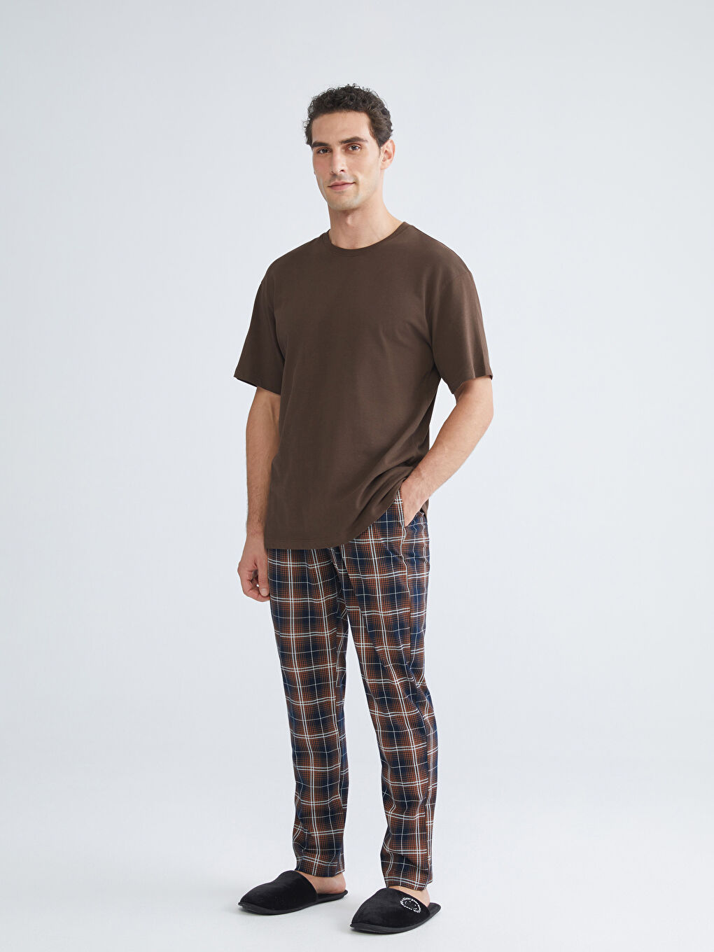 Regular Fit Plaid Men's Pyjama Bottoms