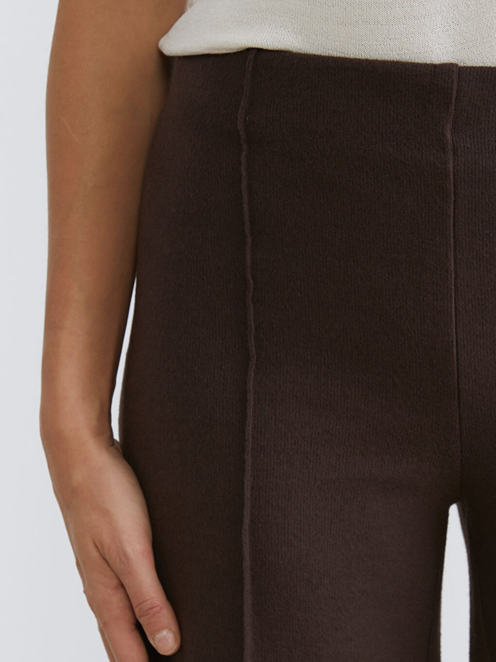 Pantalone od trikotaže sa elastičnim strukom i širokim nogavicama za žene-2