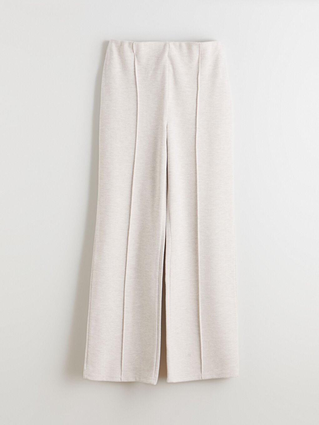 Elasticated Waist Wide Leg Women's Knitwear Trousers-4